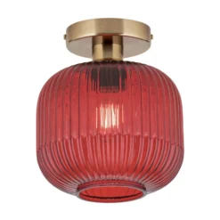 Deckenleuchte Carneval, rot, Ø 20 cm, Glas, E27