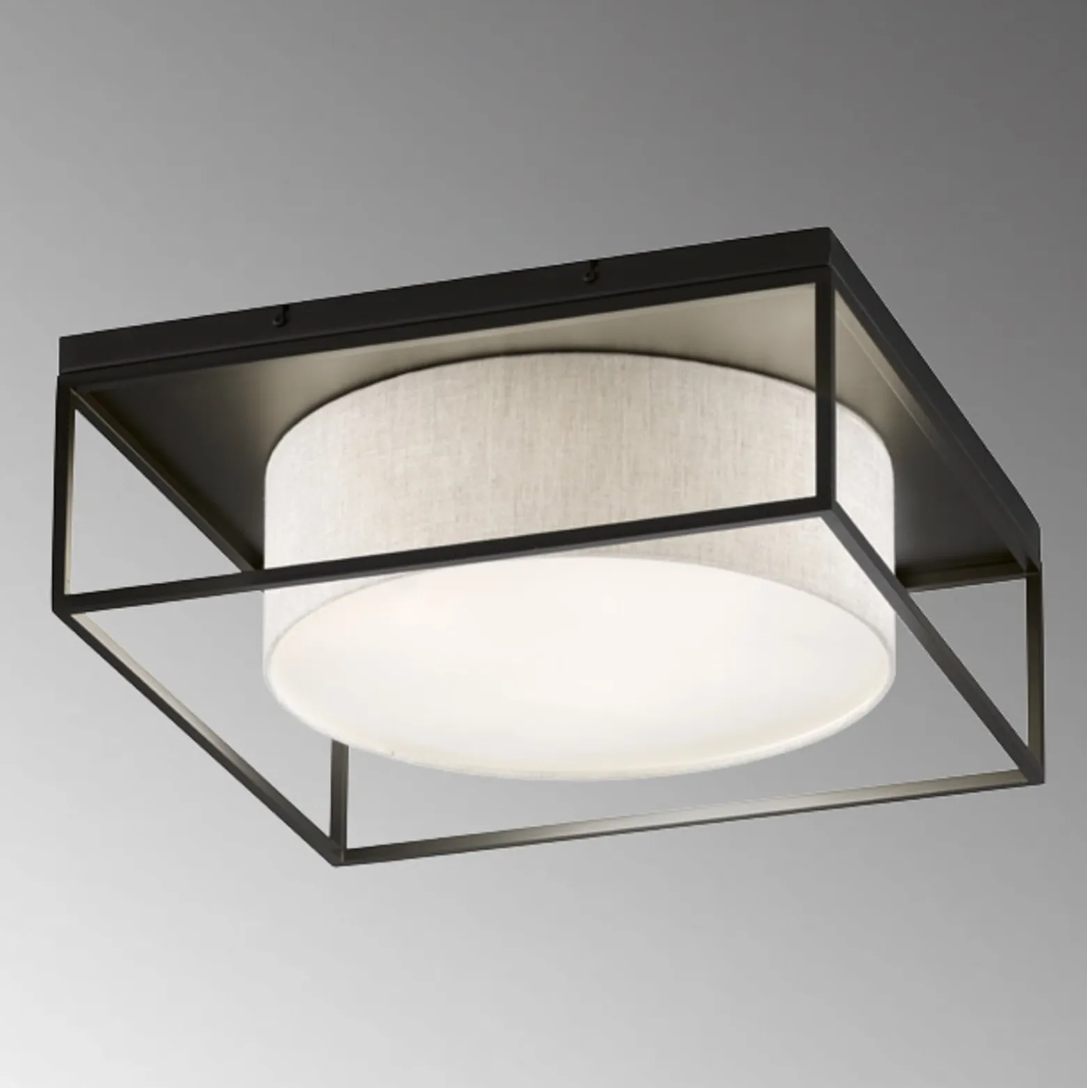 Deckenleuchte Carre 70x70cm Stoffschirm weiß