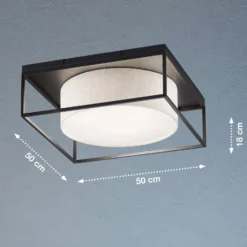 Deckenleuchte Carre 50x50cm Stoffschirm weiß