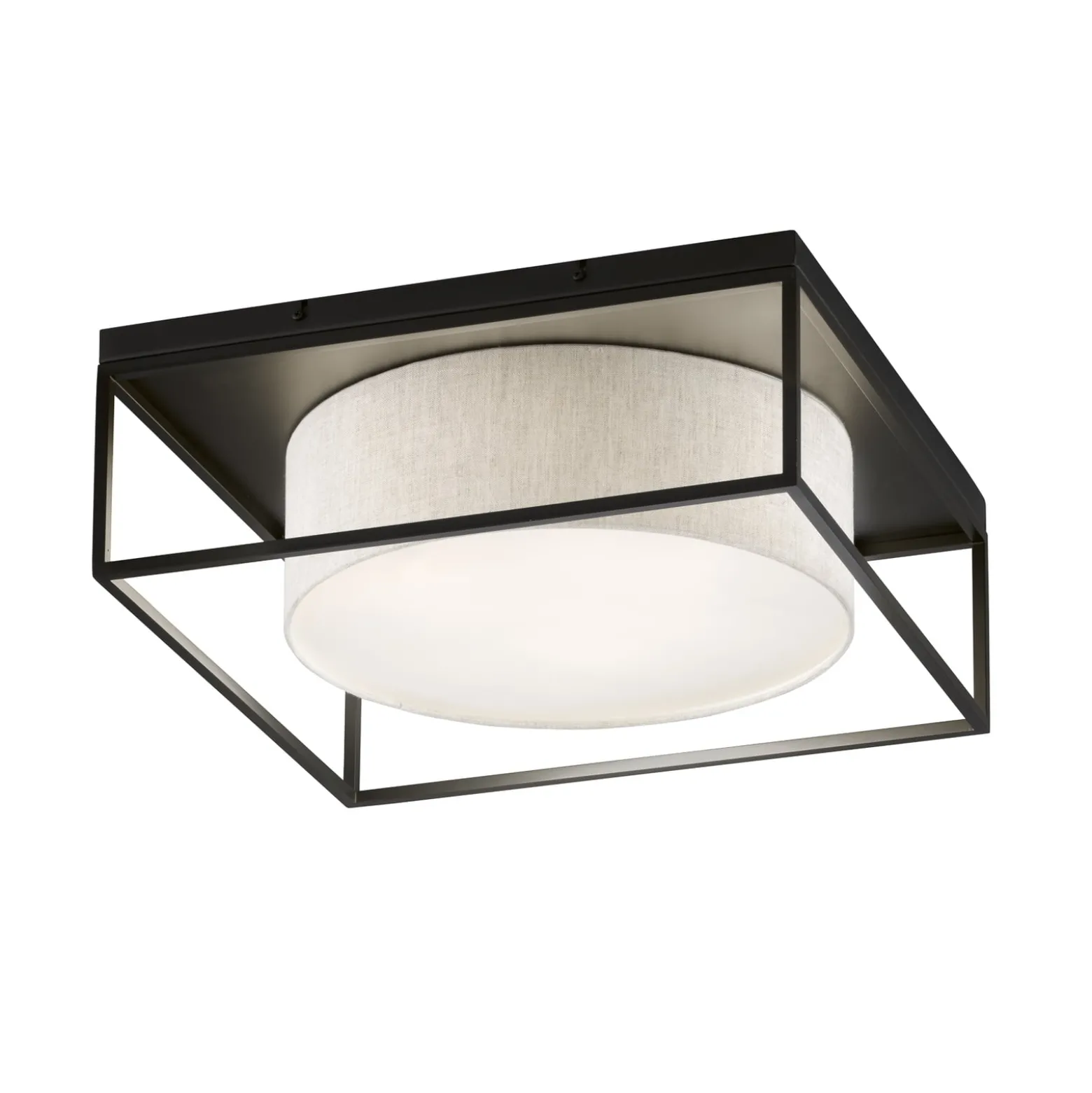 Deckenleuchte Carre 50x50cm Stoffschirm weiß
