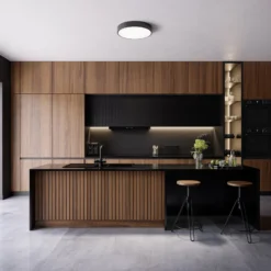 Deckenleuchte Cleo, Ø 30 cm, IP20, schwarz, Metall, E27