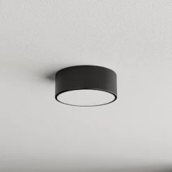 Deckenleuchte Cleo, Ø 20 cm, IP54, schwarz, Metall, E27