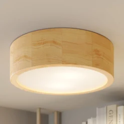 Deckenleuchte Cleo, Ø 27,5cm, Kiefernholz, E27