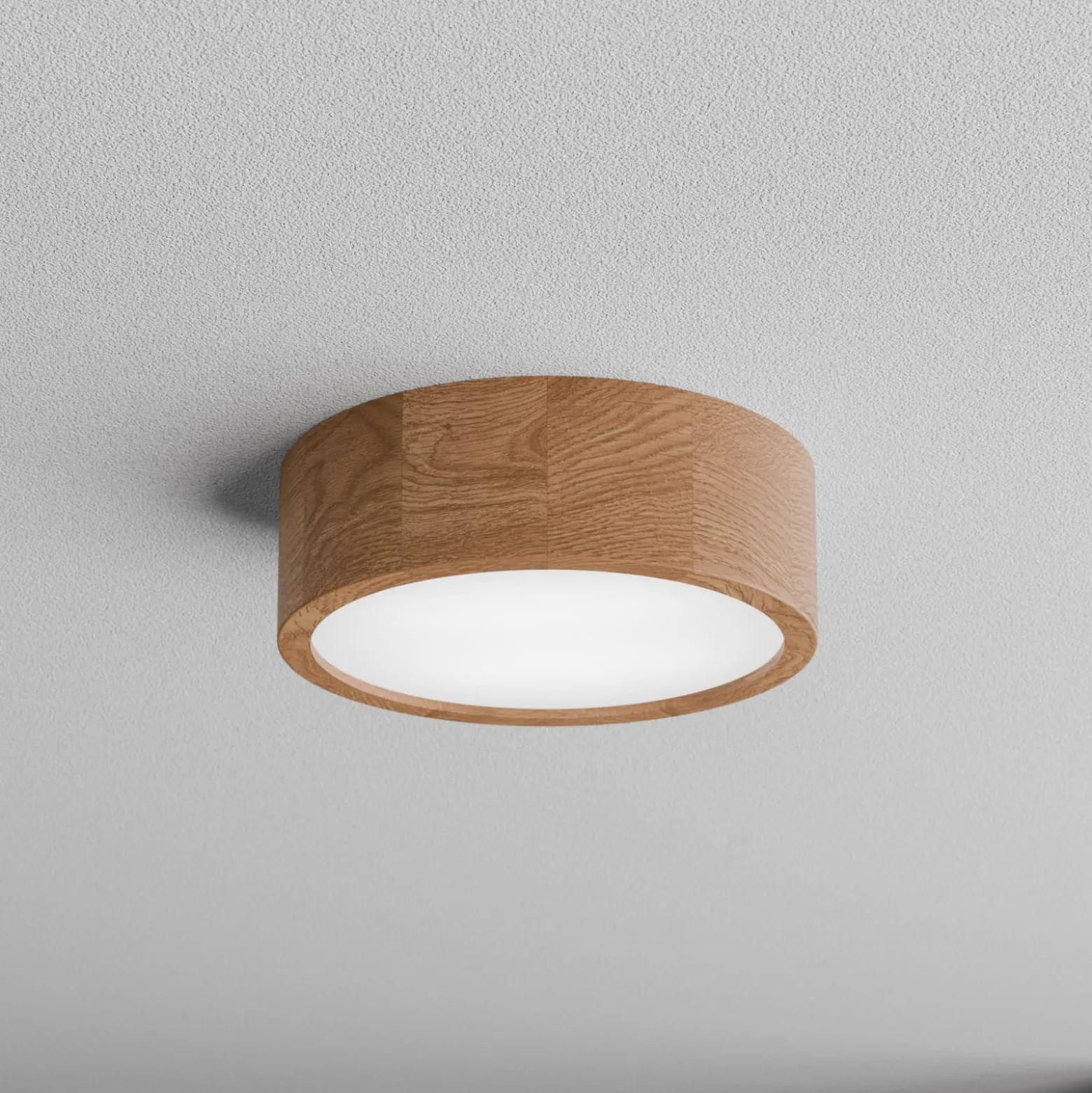 Deckenleuchte Cleo DR275, IP54, Ø 27,5 cm, Eichenholz, E27