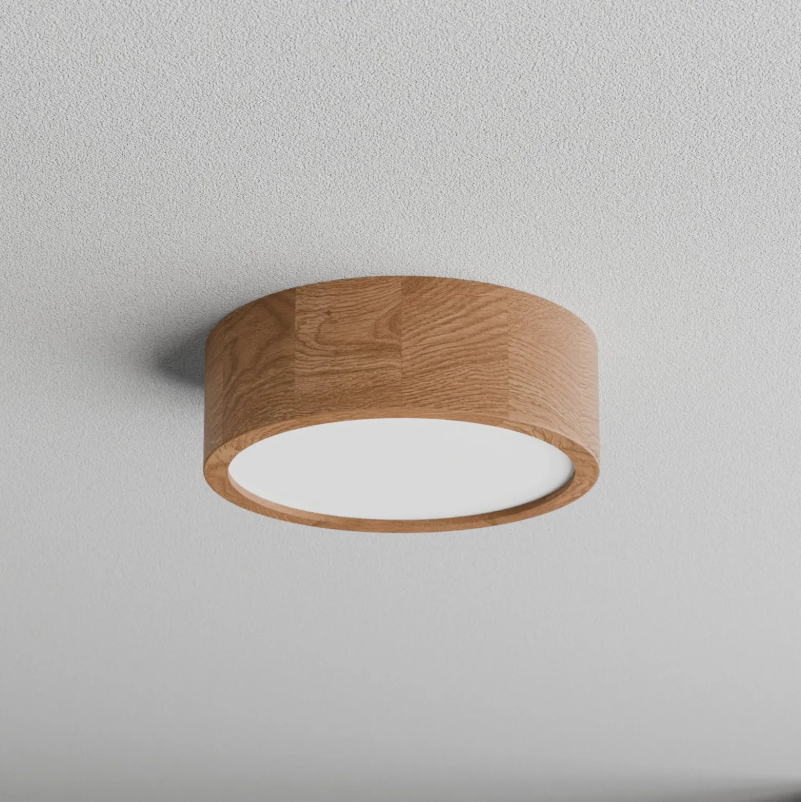 Deckenleuchte Cleo DR275, IP54, Ø 27,5 cm, Eichenholz, E27