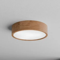 Deckenleuchte Cleo DR375, IP54, Ø 37,5 cm, Eichenholz, E27