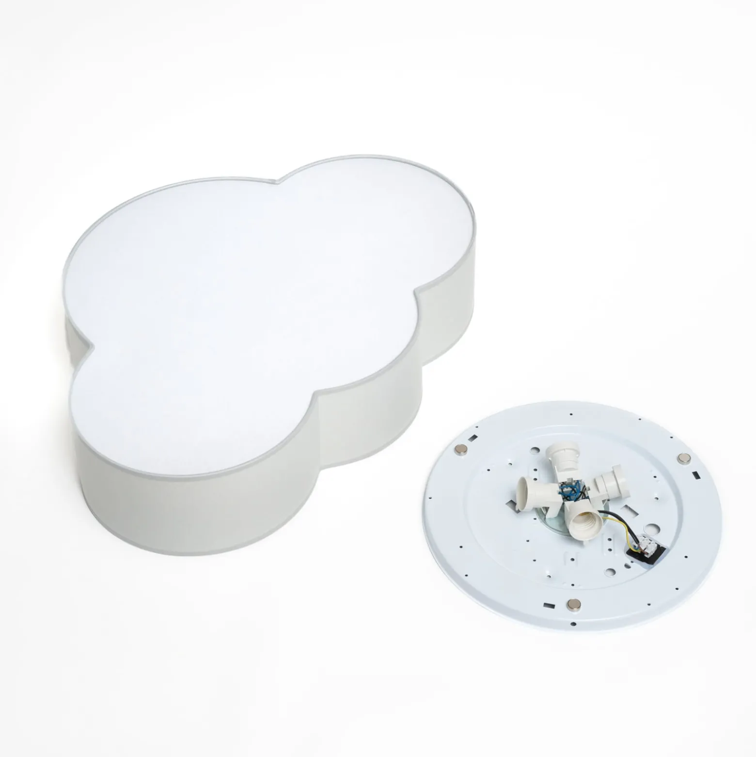 Deckenleuchte Cloud aus Textil, Länge 62 cm, grau