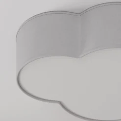 Deckenleuchte Cloud aus Textil, Länge 62 cm, grau
