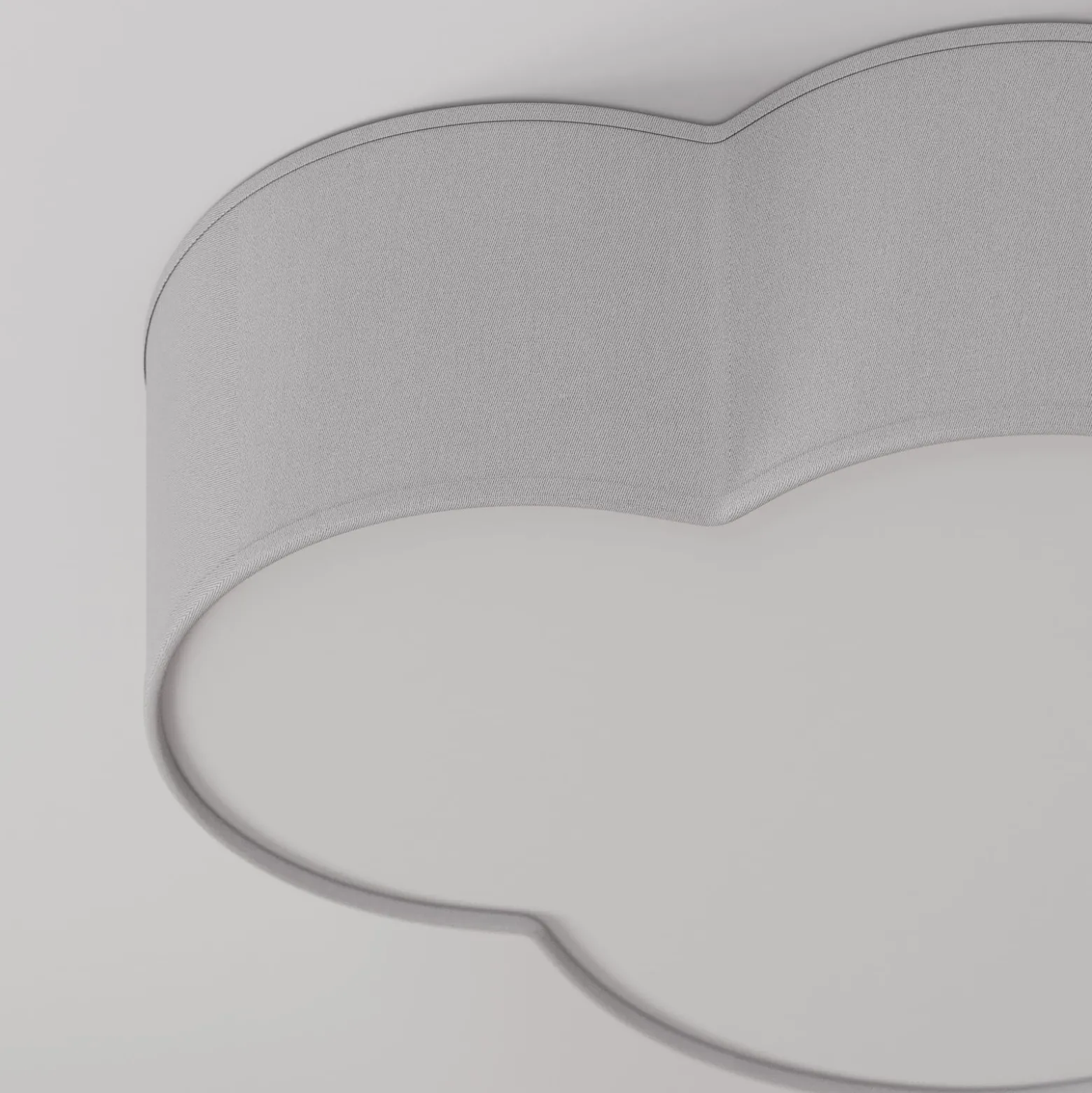 Deckenleuchte Cloud aus Textil, Länge 62 cm, grau