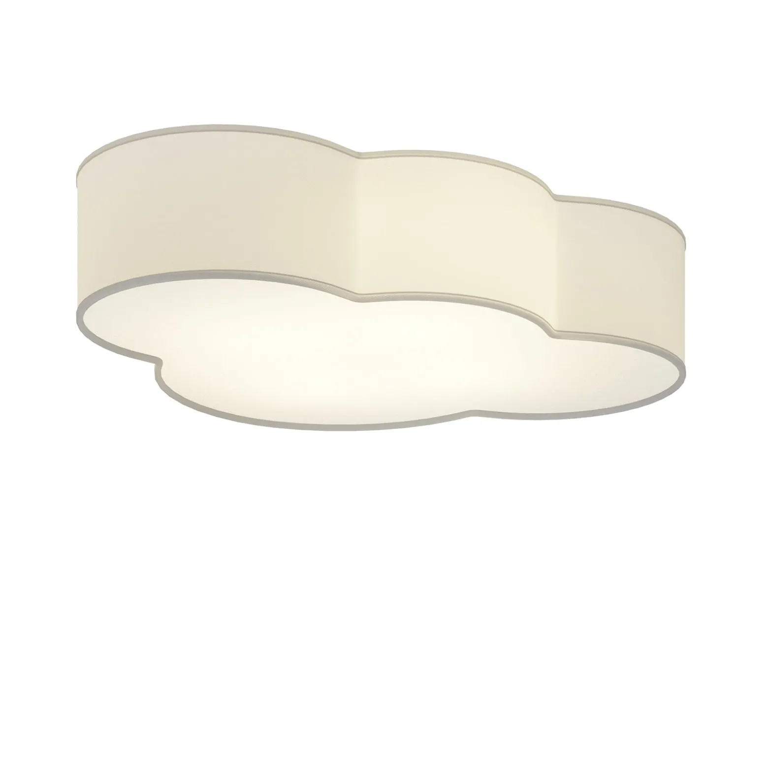 Deckenleuchte Cloud aus Textil, Länge 62 cm, grau