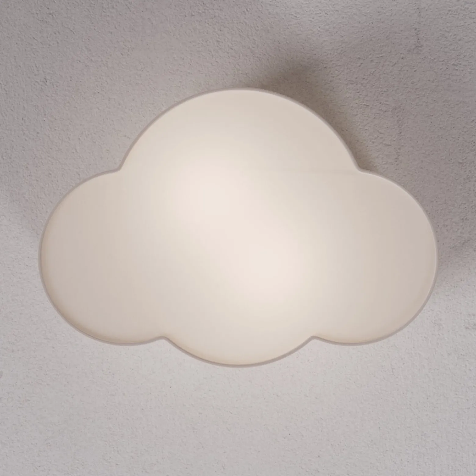 Deckenleuchte Cloud aus Textil, Länge 41 cm, grau