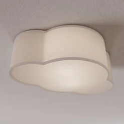 Deckenleuchte Cloud aus Textil, Länge 41 cm, grau