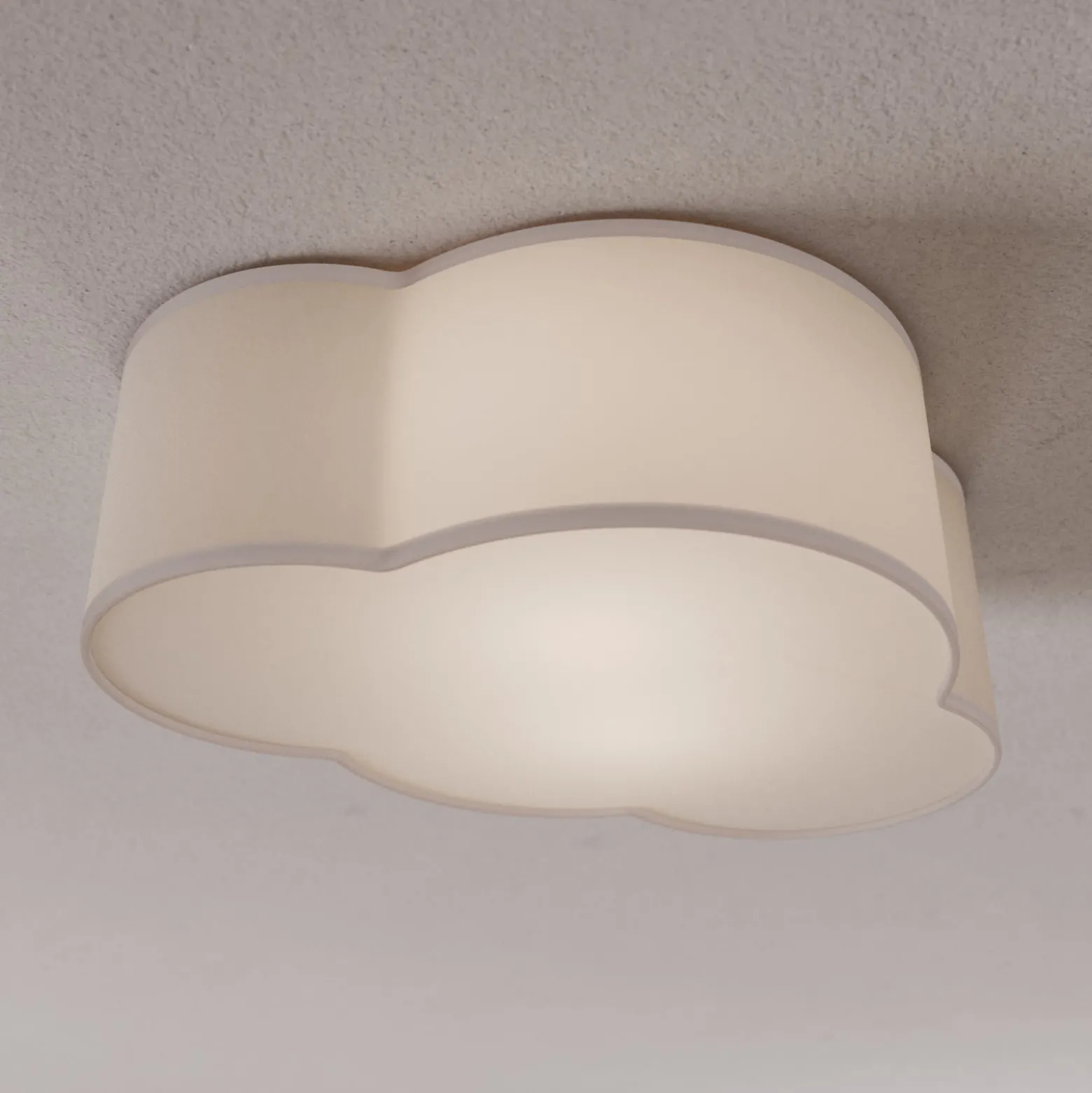 Deckenleuchte Cloud aus Textil, Länge 41 cm, grau