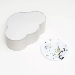 Deckenleuchte Cloud aus Textil, Länge 41 cm, grau