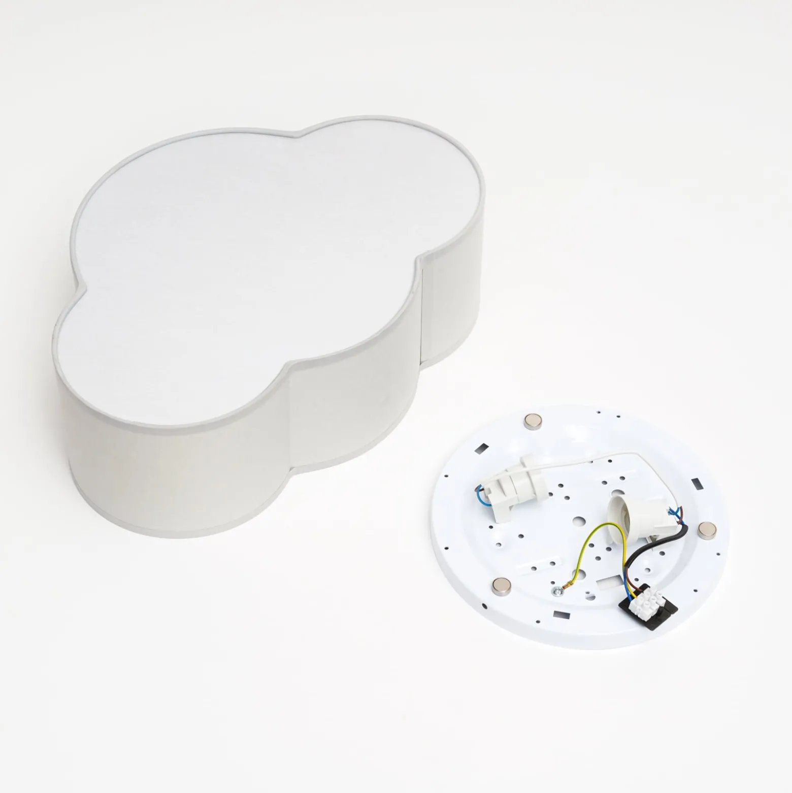 Deckenleuchte Cloud aus Textil, Länge 41 cm, grau