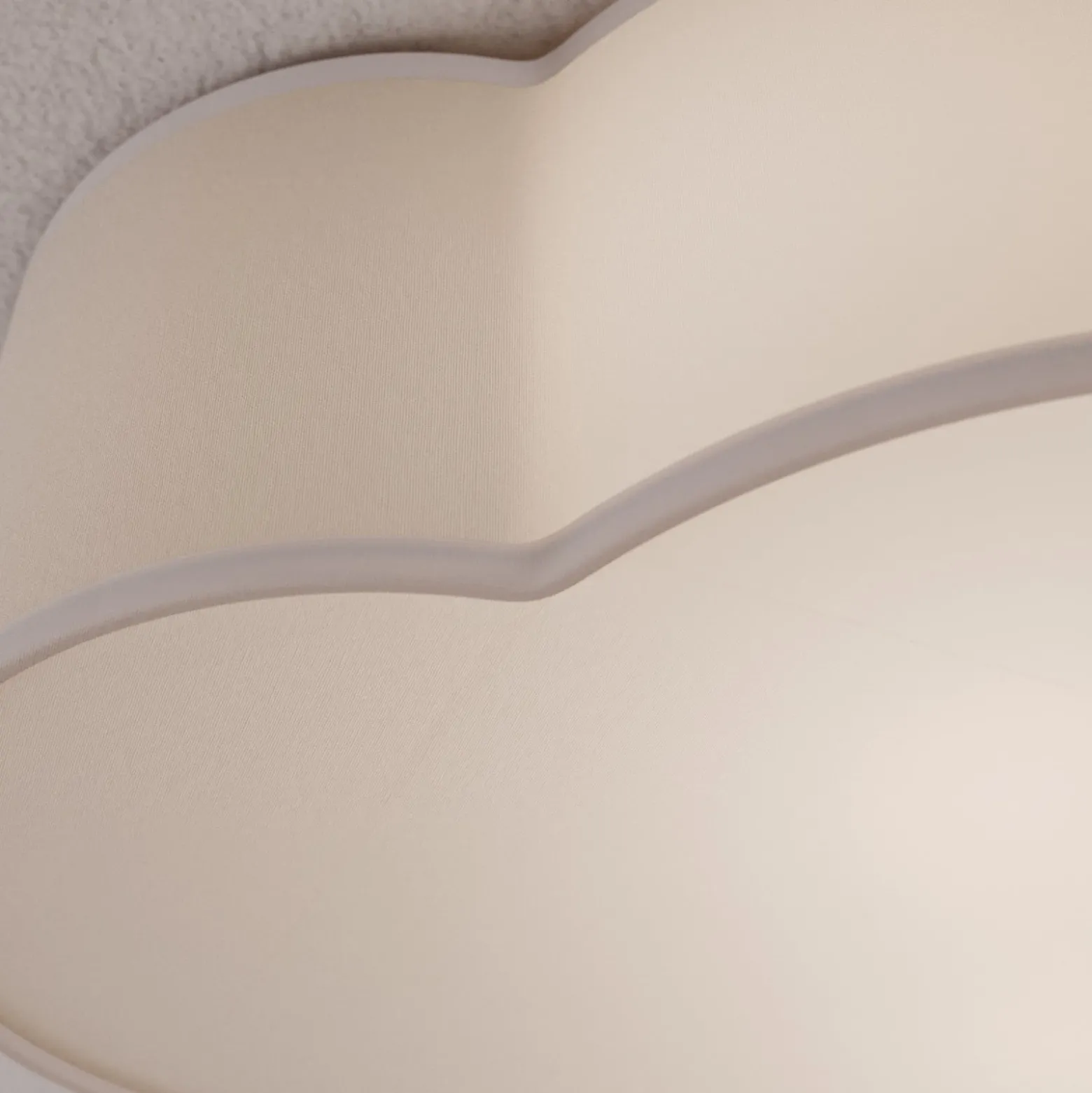 Deckenleuchte Cloud aus Textil, Länge 41 cm, grau