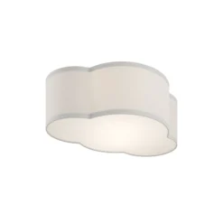 Deckenleuchte Cloud aus Textil, Länge 41 cm, grau
