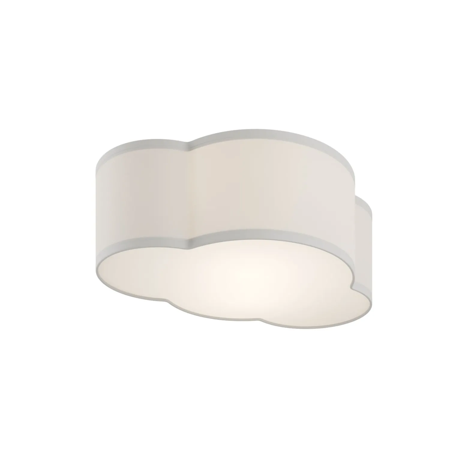 Deckenleuchte Cloud aus Textil, Länge 41 cm, grau