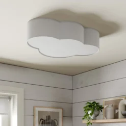 Deckenleuchte Cloud, weiß, Textil, Länge 62 cm, E27, 4-flg.