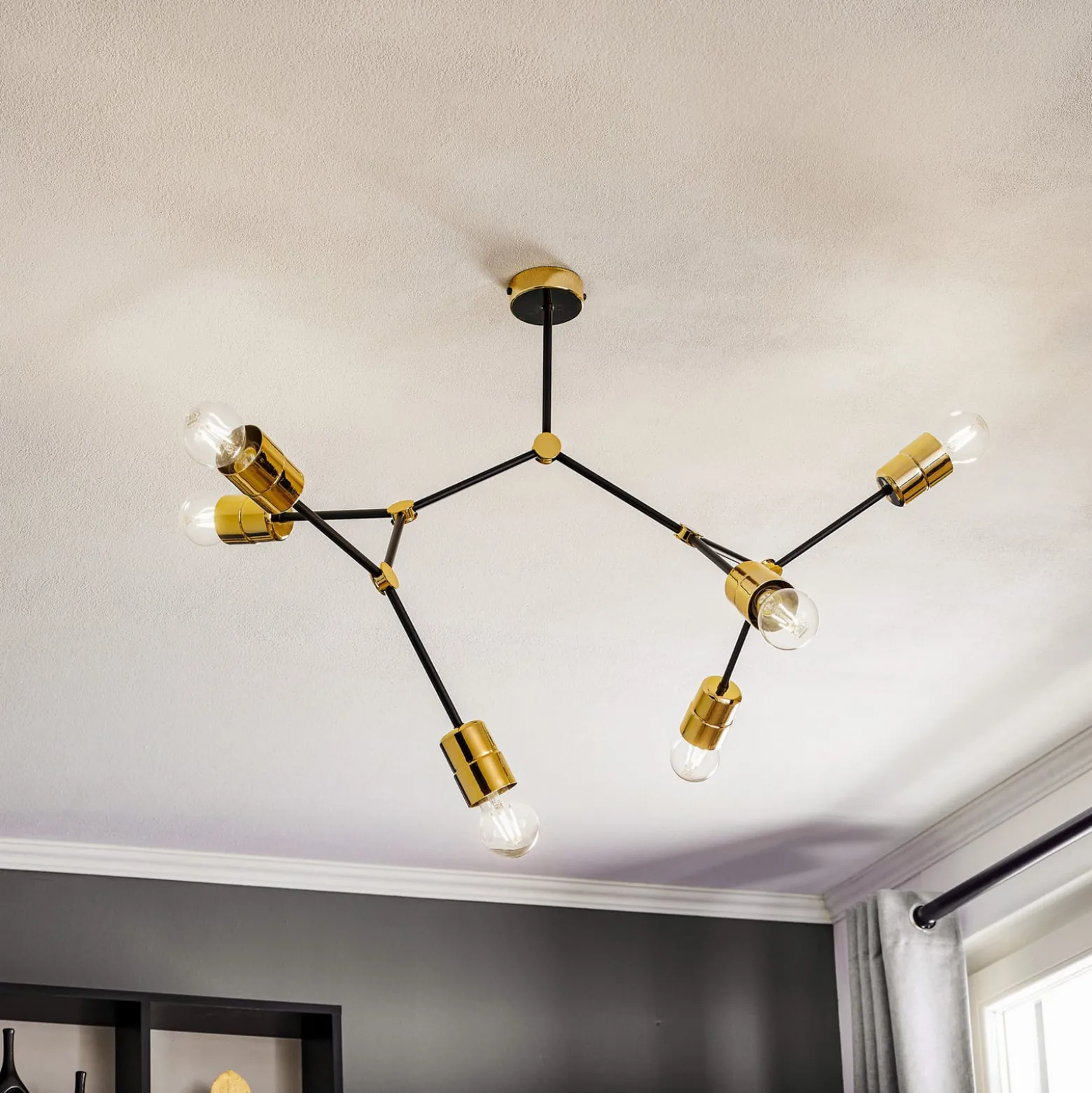 Deckenleuchte Code, sechsflammig, schwarz
