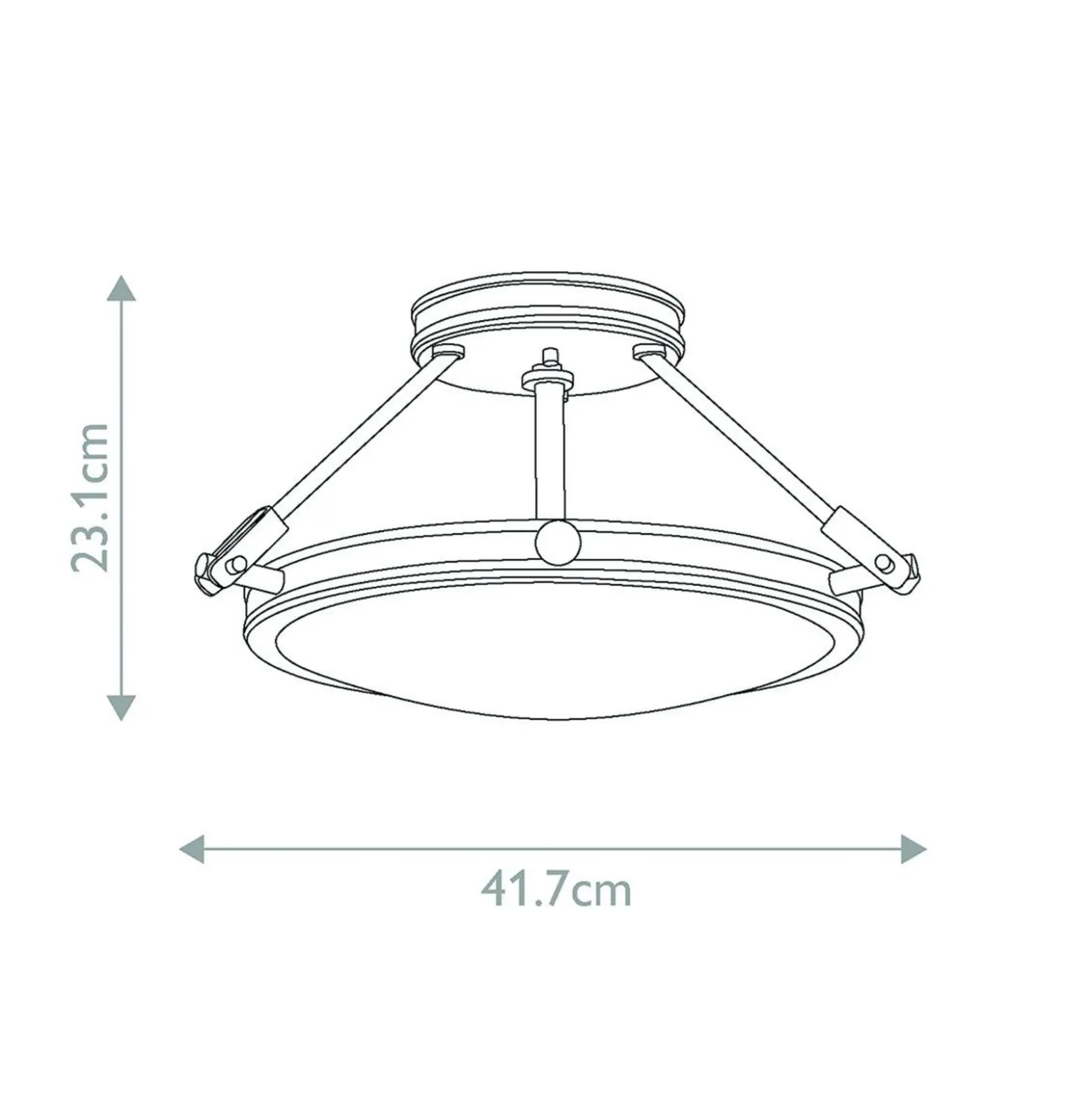 Deckenleuchte Collier, schwarz, Ø 41,7 cm, Stahl, Glas, E14