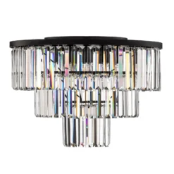 Deckenleuchte Cristal, transparent/schwarz, Ø 56cm