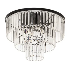 Deckenleuchte Cristal, transparent/schwarz, Ø 56cm