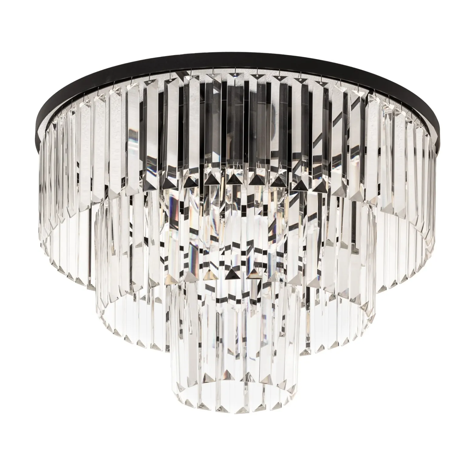 Deckenleuchte Cristal, transparent/schwarz, Ø 56cm