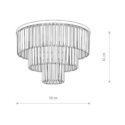 Deckenleuchte Cristal, transparent/schwarz, Ø 56cm