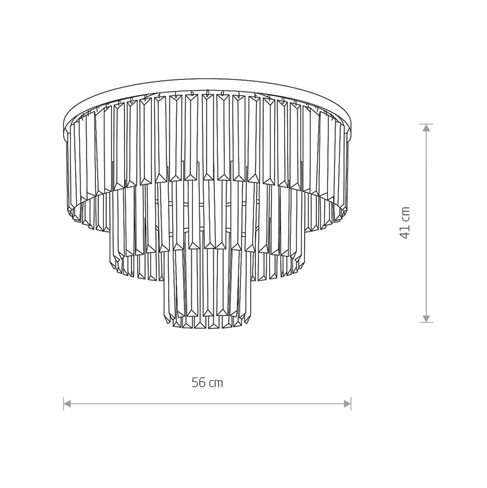 Deckenleuchte Cristal, transparent/schwarz, Ø 56cm
