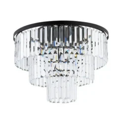Deckenleuchte Cristal, transparent/schwarz, Ø 56cm
