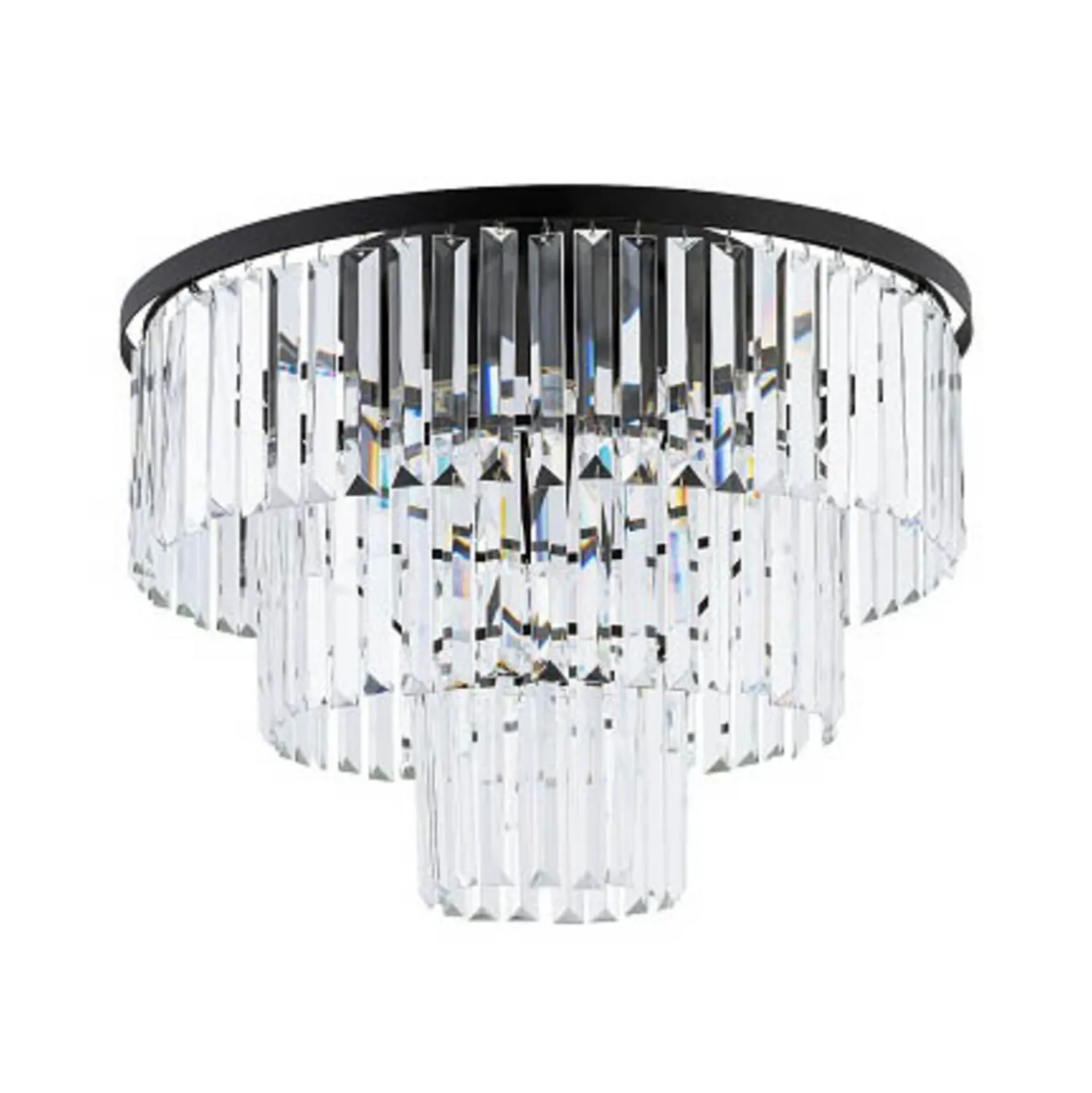 Deckenleuchte Cristal, transparent/schwarz, Ø 56cm
