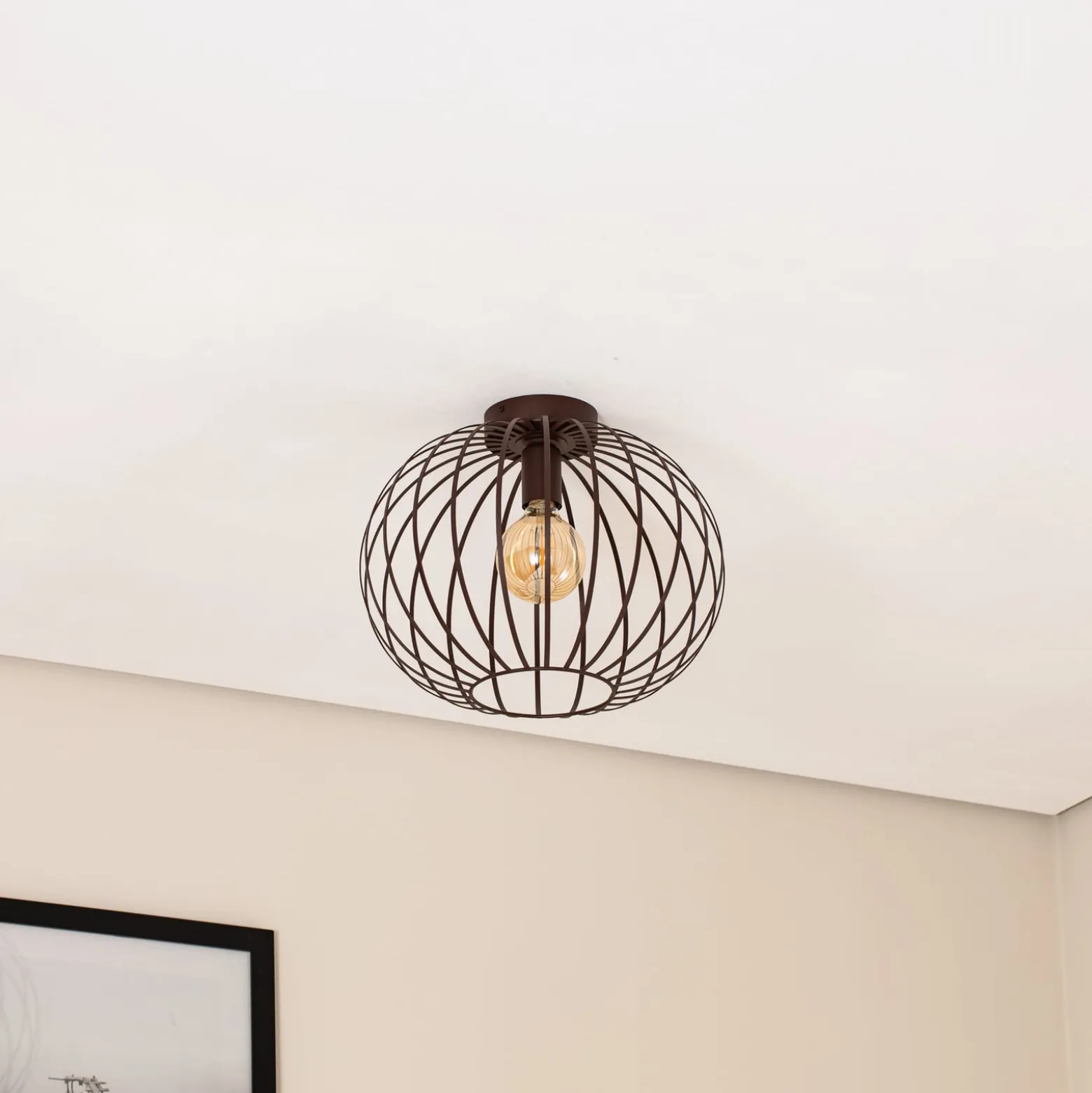 Deckenleuchte Cruce, dunkelbraun, Stahl, Ø 40 cm