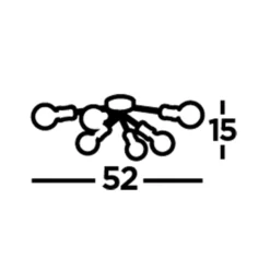 Deckenleuchte Dance, 6-flg., schwarz, Metall, E27, Ø 52 cm