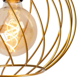 Deckenleuchte Danza, Käfigschirm, Ø 25 cm, gold
