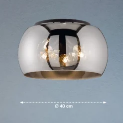 Deckenleuchte Dima, Rauchglas, Ø 40cm