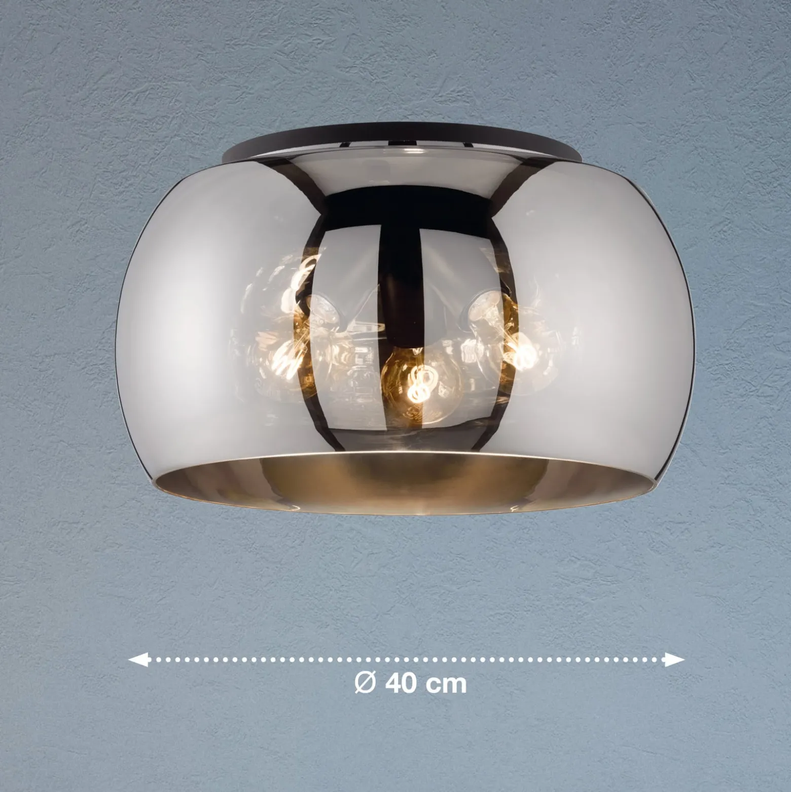 Deckenleuchte Dima, Rauchglas, Ø 40cm