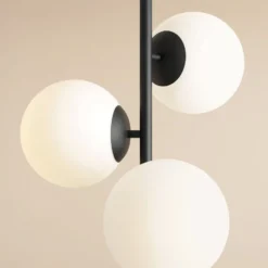 Deckenleuchte Dione, opal/schwarz, 3-flammig