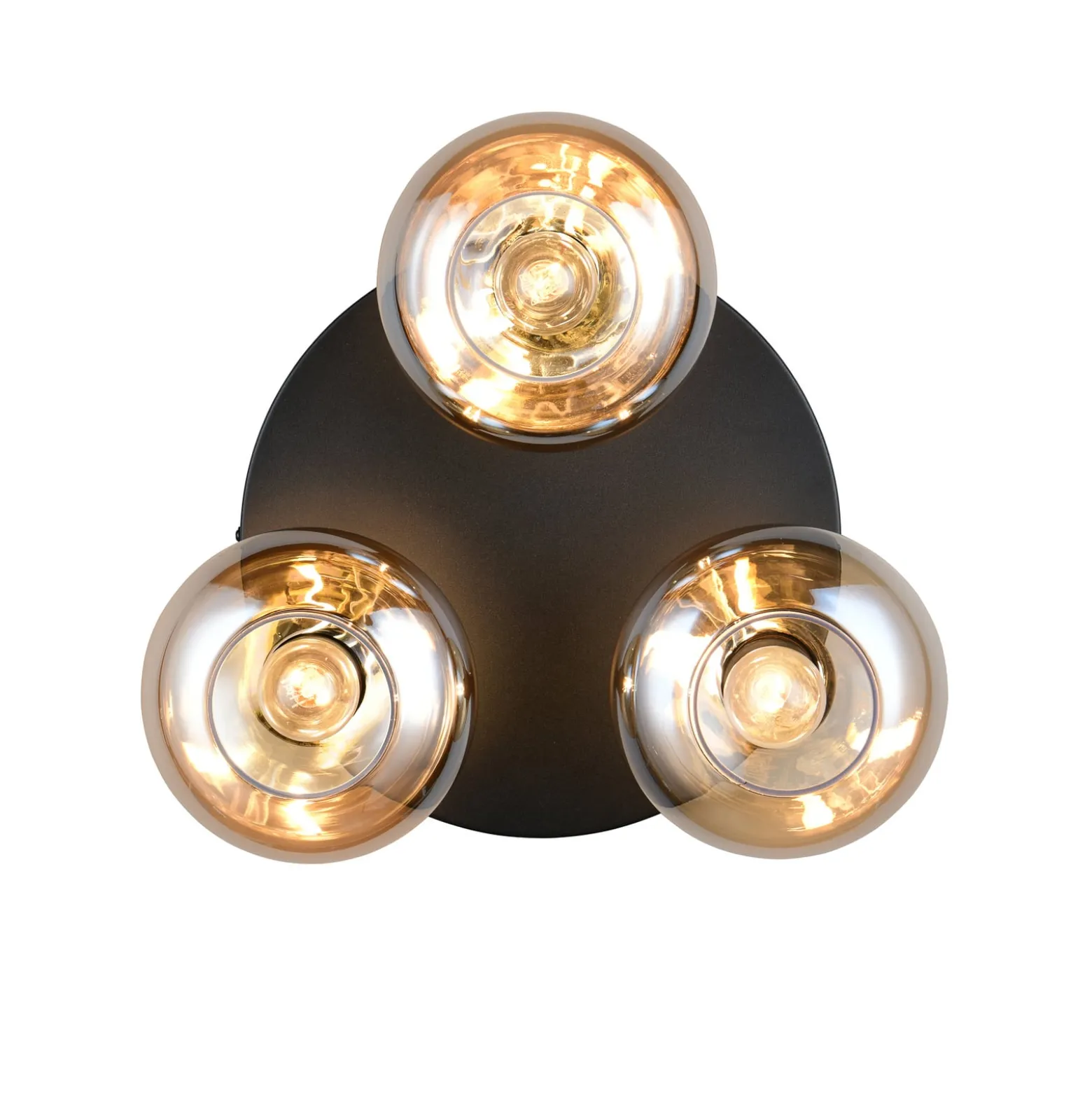 Deckenleuchte Divina, amberfarbig, Ø 39 cm, 3-flammig, Glas