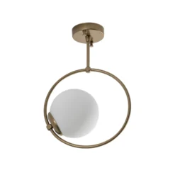 Deckenleuchte Dolunay, Ø 26 cm, goldfarben, Glas, E27