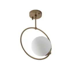 Deckenleuchte Dolunay, Ø 26 cm, goldfarben, Glas, E27