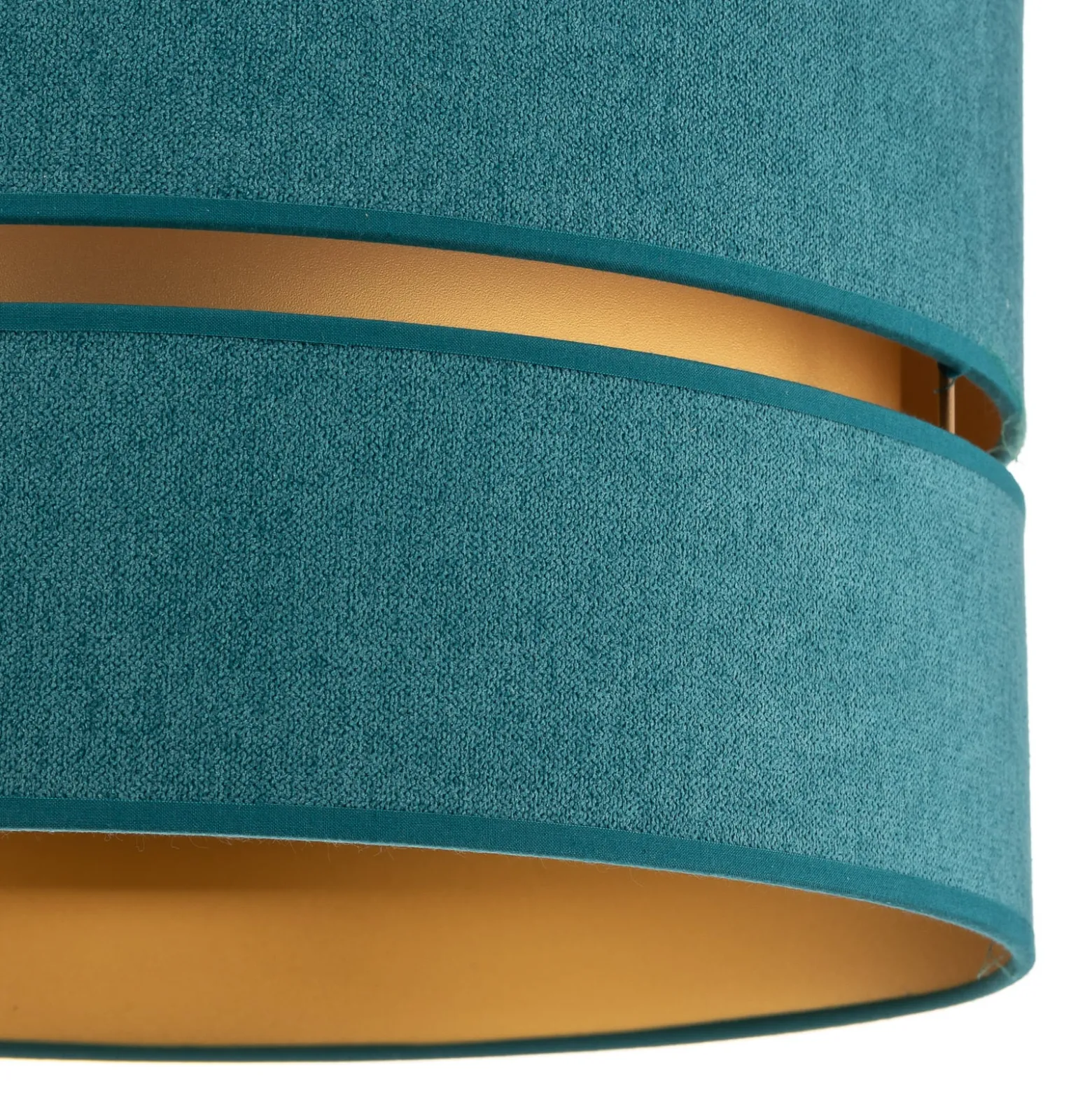 Deckenleuchte Duo aus Textil, türkis/gold, Ø40cm