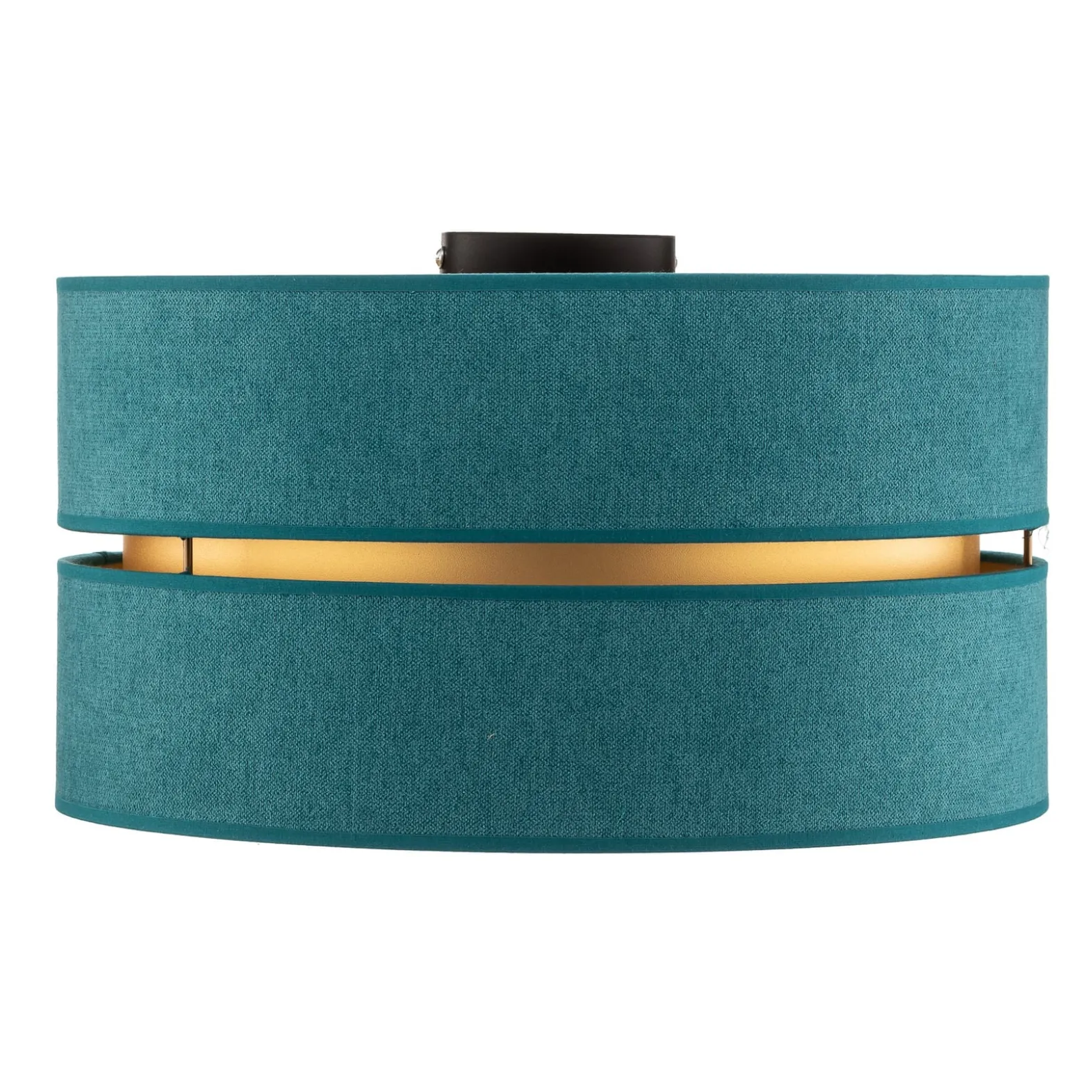 Deckenleuchte Duo aus Textil, türkis/gold, Ø40cm