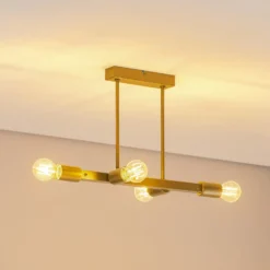 Deckenleuchte Eliza, vierflammig, gold