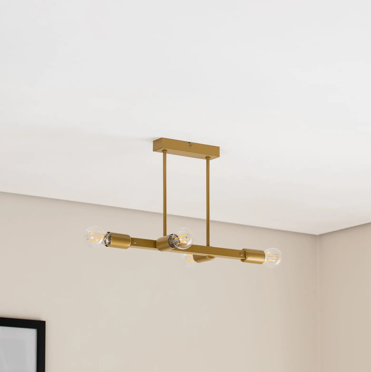 Deckenleuchte Eliza, vierflammig, gold