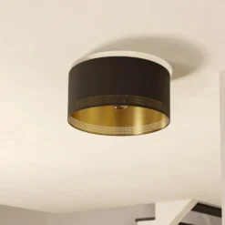Deckenleuchte Esteperra mit Stanzung schwarz/gold