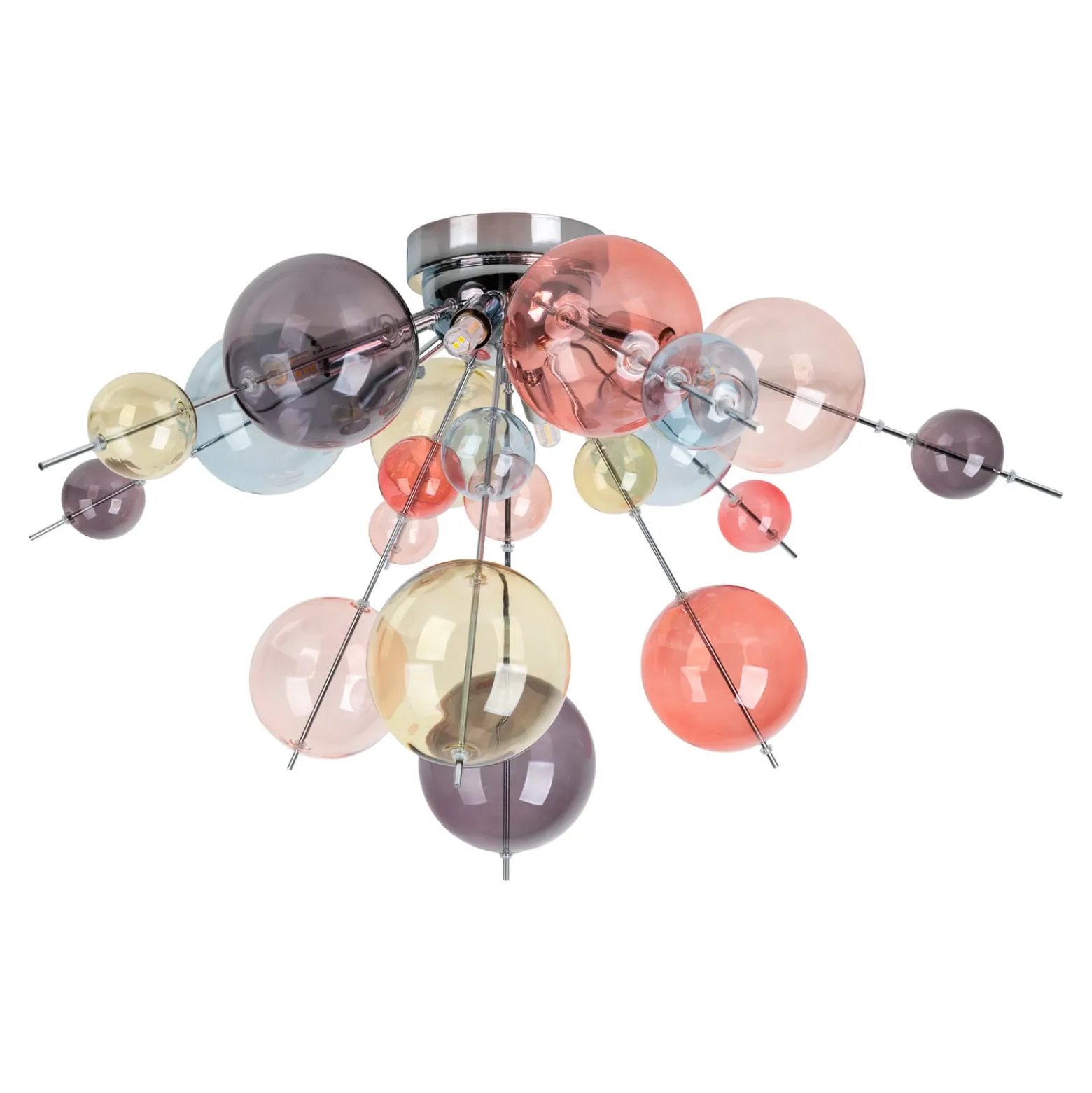 Deckenleuchte Explosion, Ø 57 cm, Glas, Pastell-bunt, G9