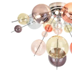 Deckenleuchte Explosion, Ø 57 cm, Glas, Pastell-bunt, G9