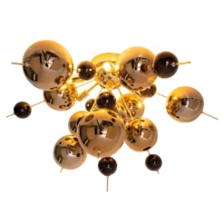 Deckenleuchte Explosion mit goldenen Kugeln