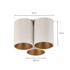Deckenleuchte Eye Tone III, weiß/gold